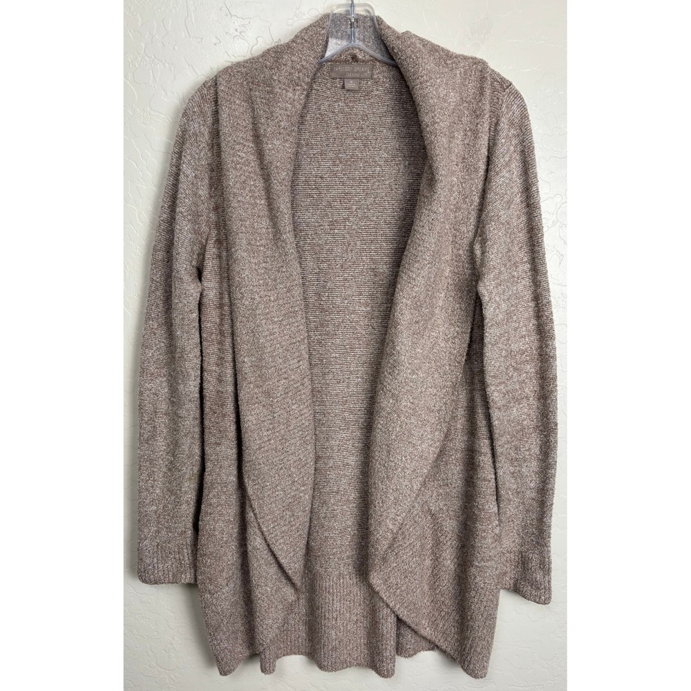 Barefoot Dreams CozyChic Lite Circle Cardigan Cocoa Brown Open Sweater 2468